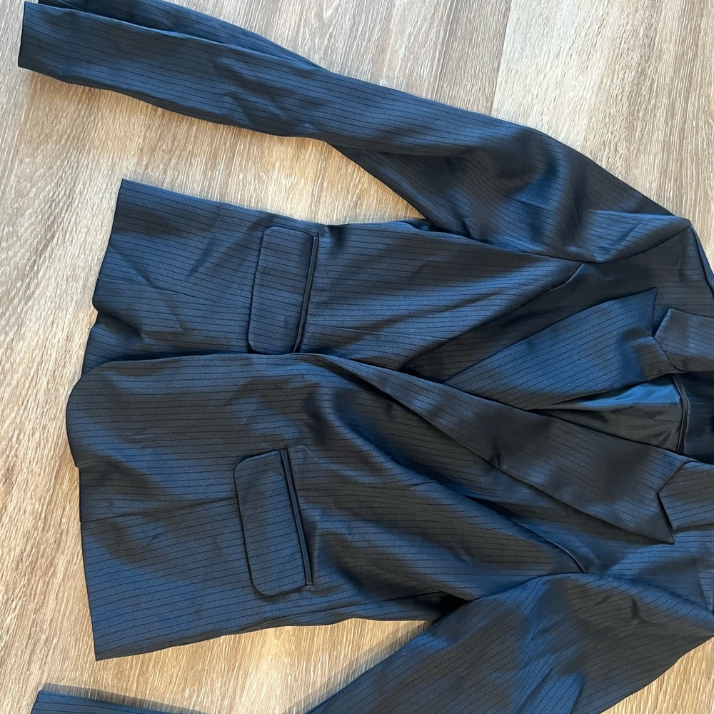Black pinstripe blazer